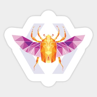 Bright low poly scarab Sticker